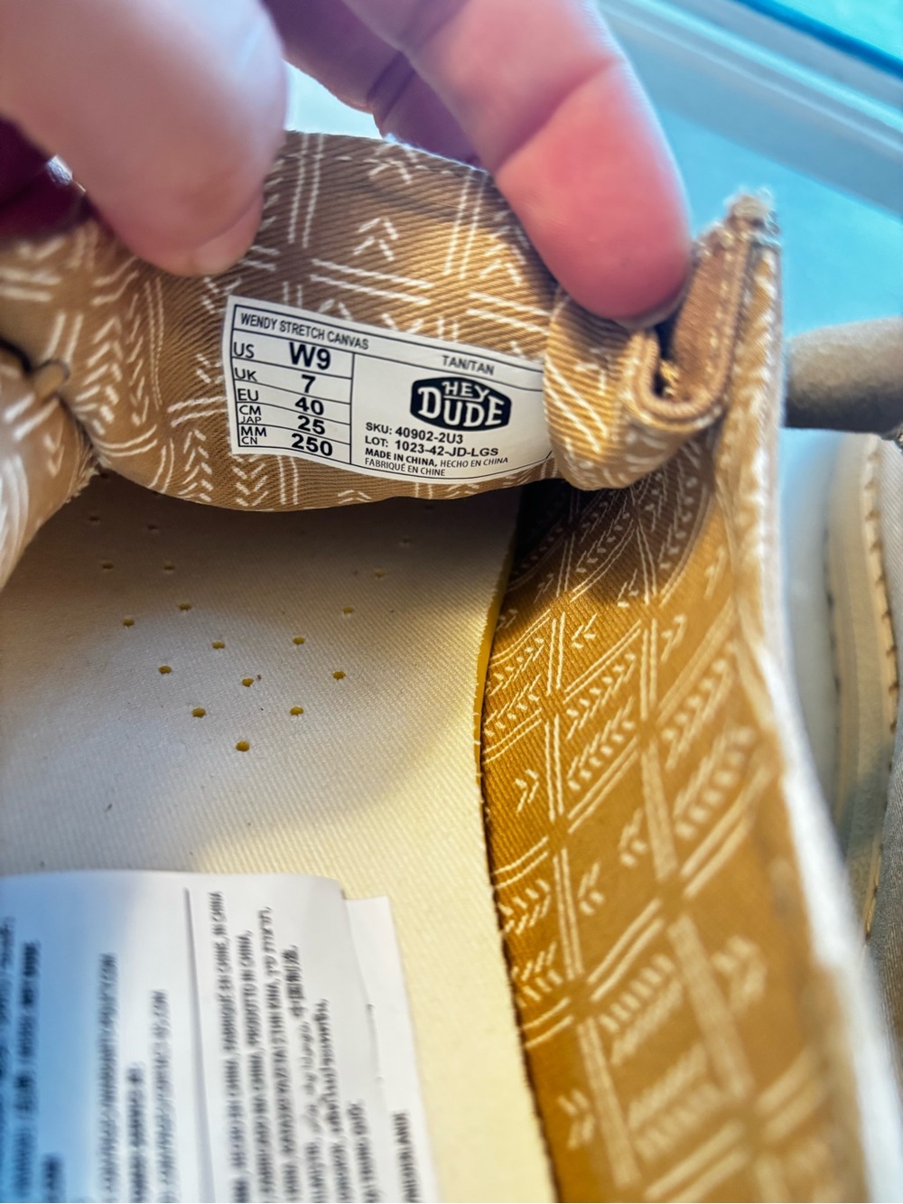 Hey Dude Wendy Stretch Canvas Women's Casual Shoes, Tan/Tan, W9 - Picture 6 of 7